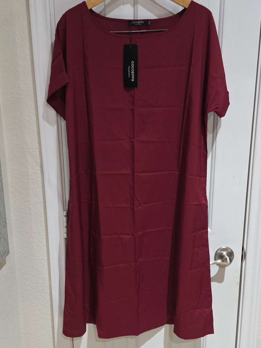 Cocoepps NWT Women's Burgundy Dress Size 5X Not True Size, Runs Smaller. Like XL